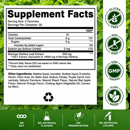 Energy & Focus Moringa Gummies (30 Servings)